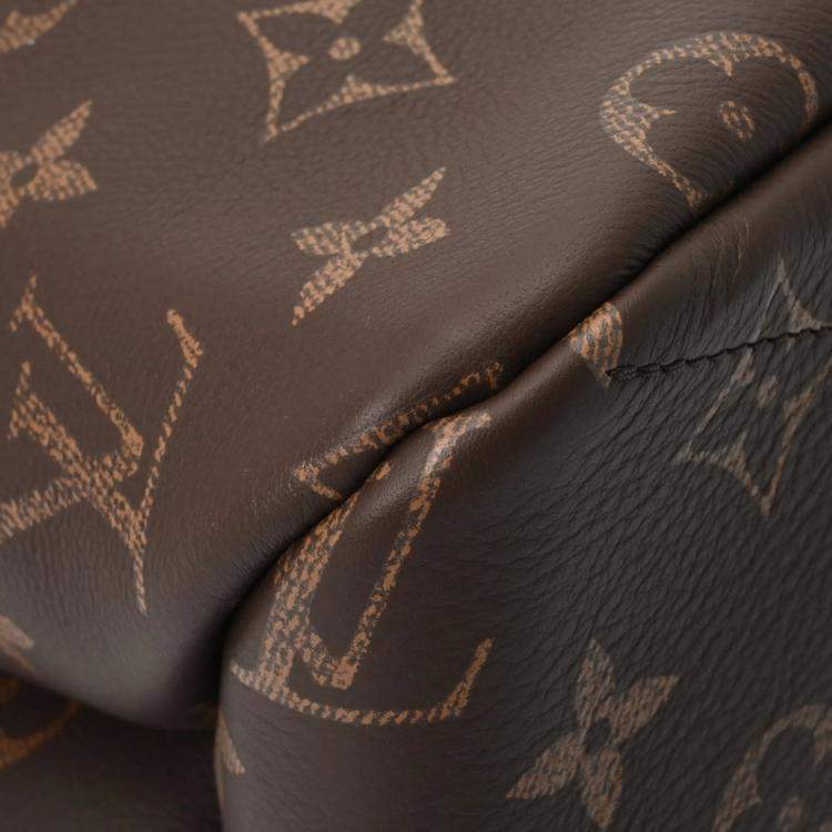 Pre Owned Louis Vuitton Monogram Shopper Tote MM Brown Calf Leather Bag