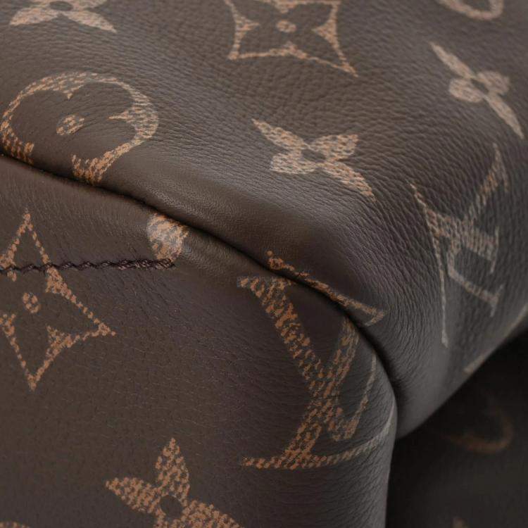 Pre Owned Louis Vuitton Monogram Shopper Tote MM Brown Calf Leather Bag