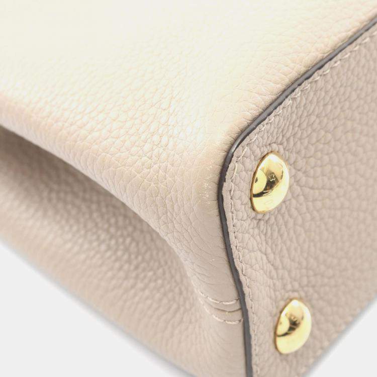 مملوكة مسبقًا Louis Vuitton Capucines Bb Galle Handbag Taurillon Leather Beige