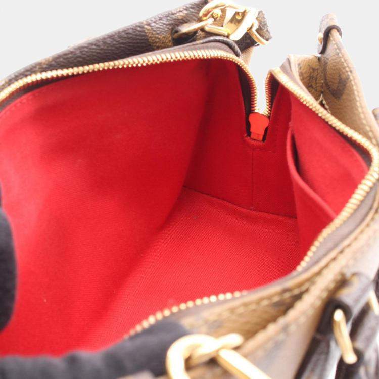 Pre Owned Louis Vuitton On The Go New Monogram Giant Reverse Handbag Coated Canvas Brown