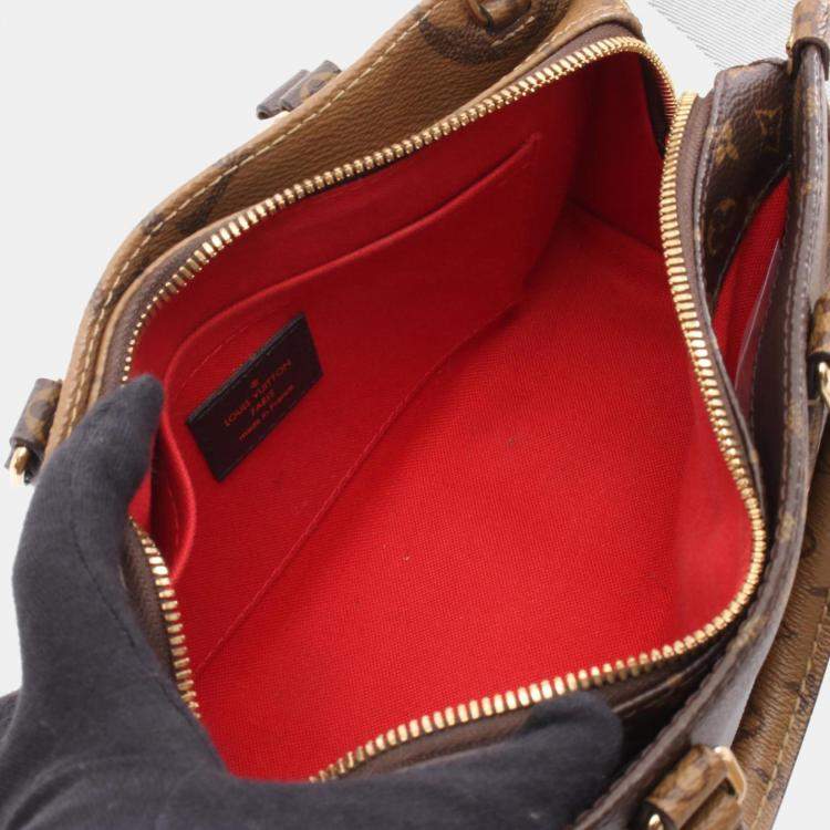 Pre Owned Louis Vuitton On The Go New Monogram Giant Reverse Handbag Coated Canvas Brown