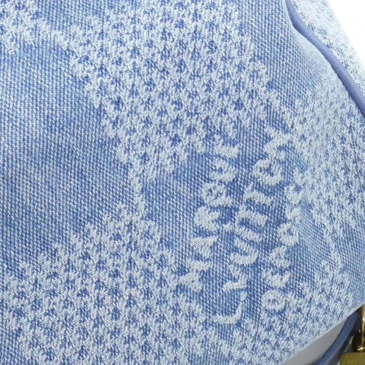 Pre Owned Louis Vuitton Damier Denim 3D Speedy Bandouliere 30Cm Handbag