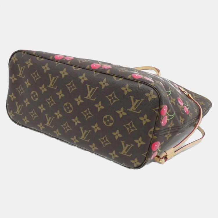Pre Owned Louis Vuitton Monogram Cherry Lv X Tm Neverfull Mm Handbag