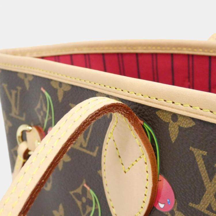 Pre Owned Louis Vuitton Monogram Cherry Lv X Tm Neverfull Mm Handbag