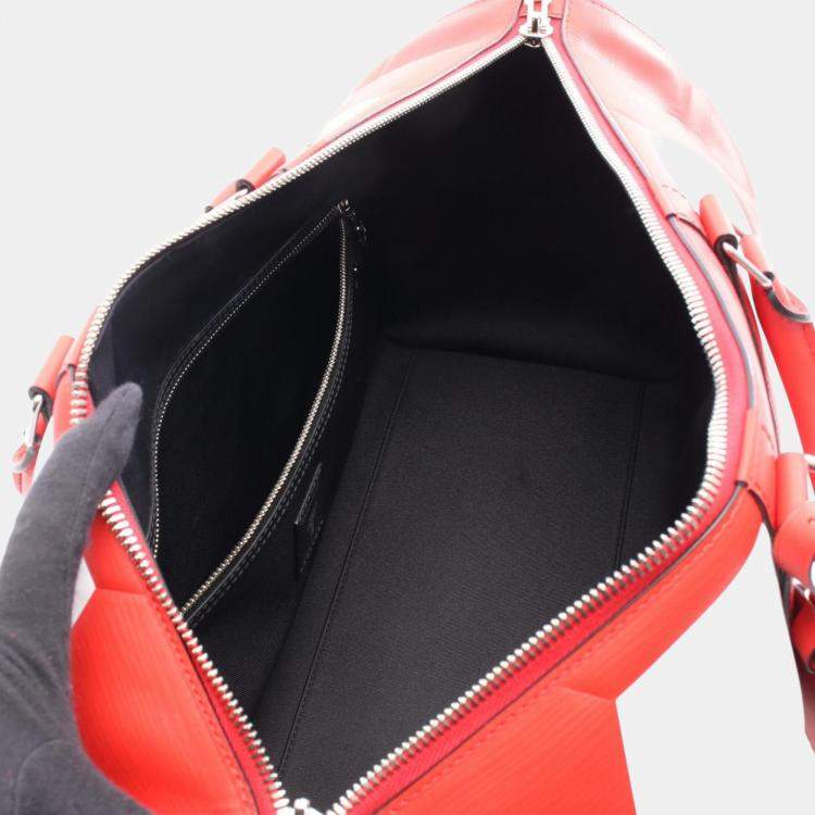 Pre Owned Louis Vuitton Keepall Bandouliere 50 Epi Leather Boston Bag Red White