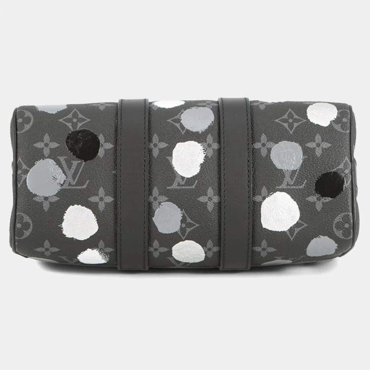 Pre Owned Louis Vuitton Monogram Eclipse Handbag LV×YK Keepall Bandouliere Bag Black