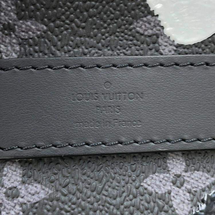 Pre Owned Louis Vuitton Monogram Eclipse Handbag LV×YK Keepall Bandouliere Bag Black