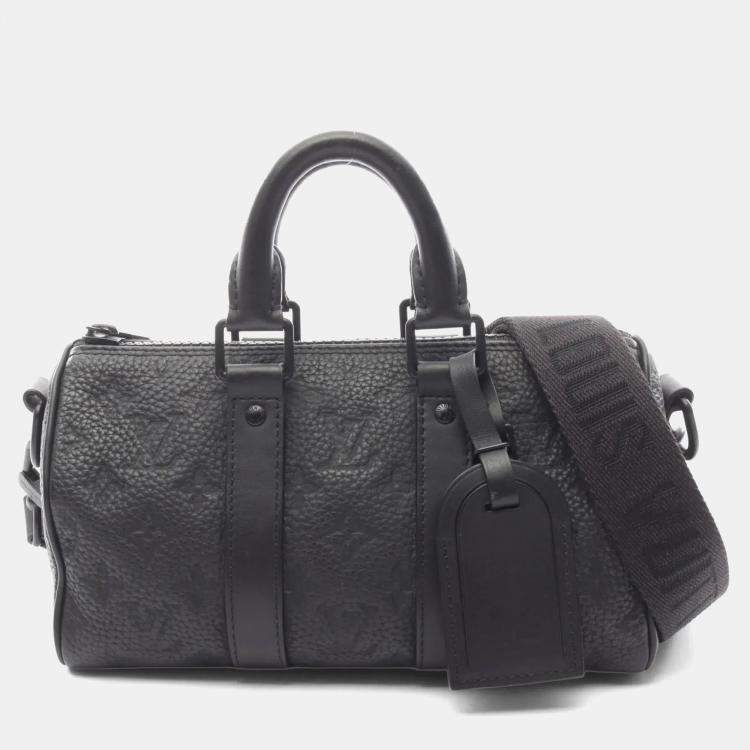 مملوكة مسبقًا Louis Vuitton Keepall Bandouliere 25 Handbag In Monogram Taurillon Leather Black