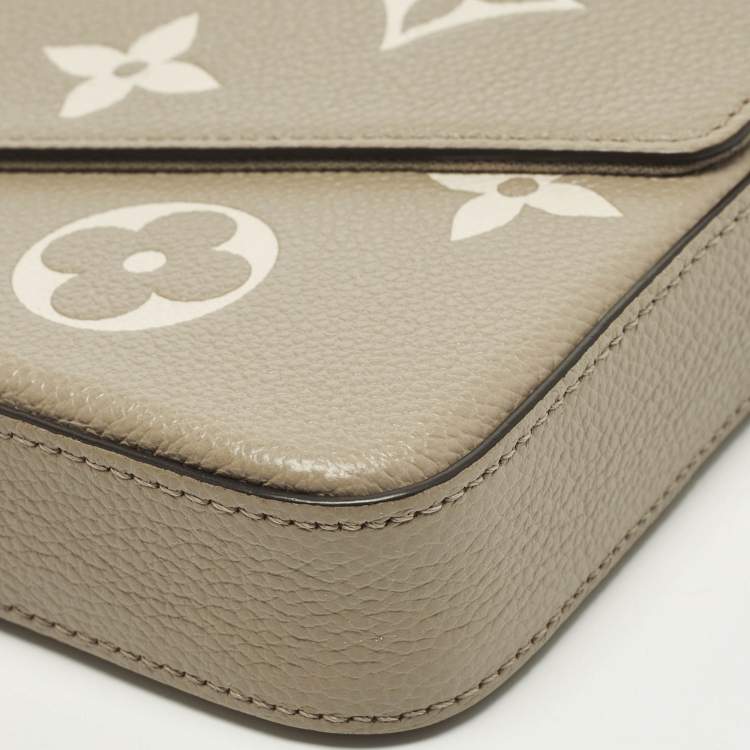 Pre Owned Louis Vuitton Felicie Tourterelle /Crème Damier Ebene Canvas Pochette Bag