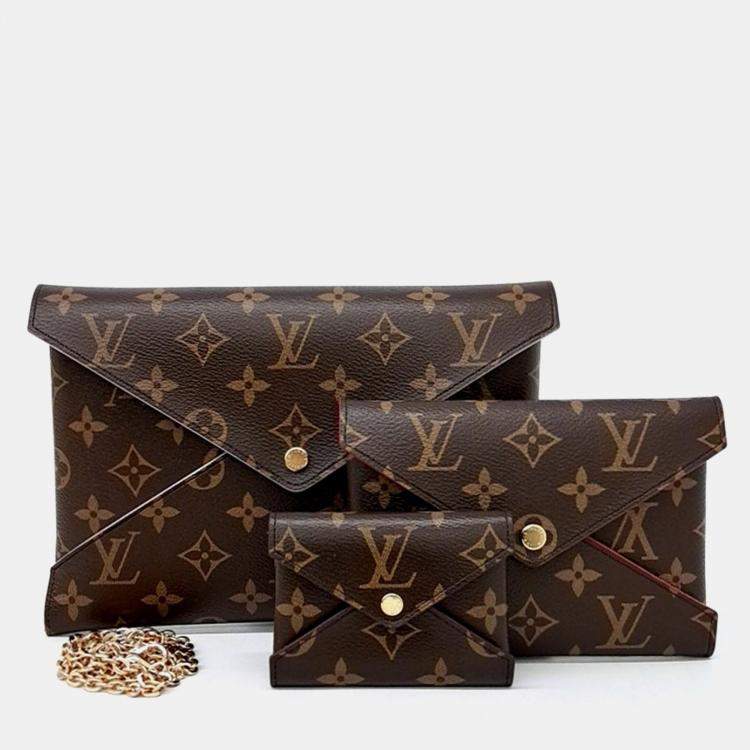 Pre Owned Louis Vuitton Brown Coated Canvas Monogram Kirigami Clutch
