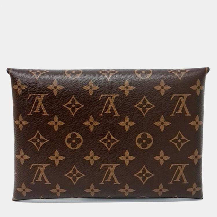 Pre Owned Louis Vuitton Brown Coated Canvas Monogram Kirigami Clutch