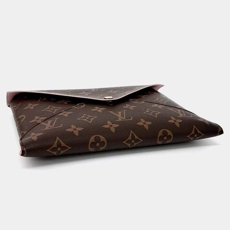 Pre Owned Louis Vuitton Brown Coated Canvas Monogram Kirigami Clutch