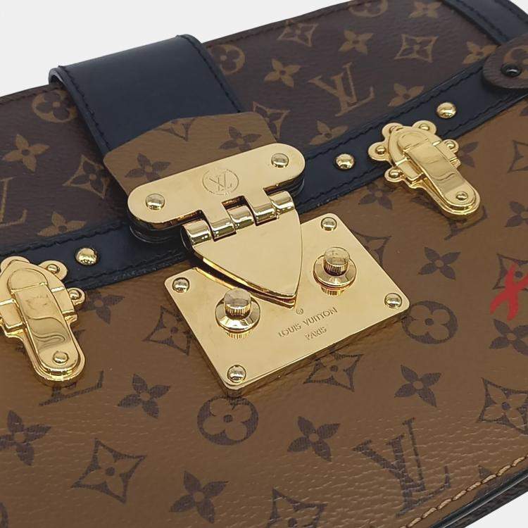Pre Owned Louis Vuitton Brown Coated Canvas Trunk Clutch