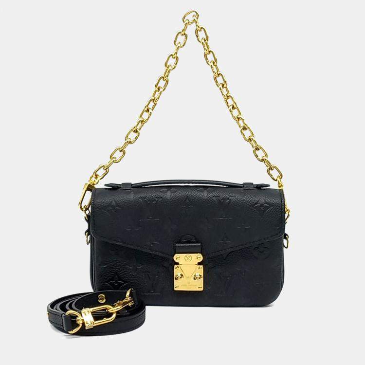 مملوكة مسبقًا Louis Vuitton Black Leather Empreinte Pochette Metis East West