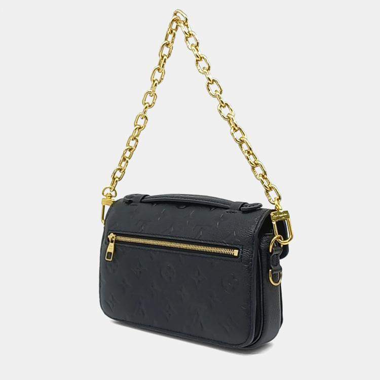 مملوكة مسبقًا Louis Vuitton Black Leather Empreinte Pochette Metis East West