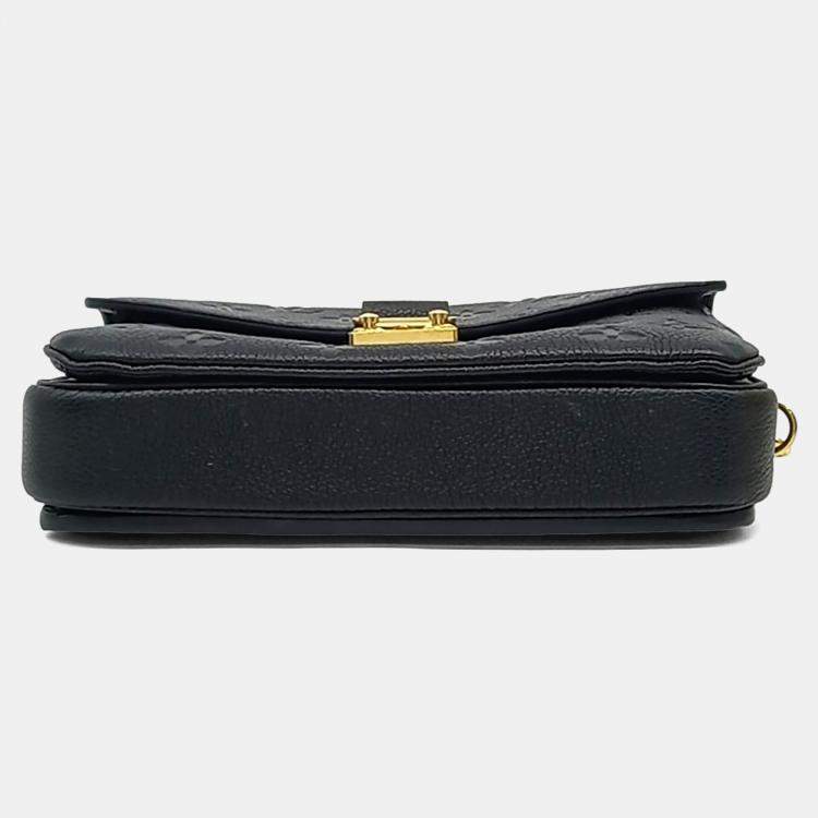 مملوكة مسبقًا Louis Vuitton Black Leather Empreinte Pochette Metis East West