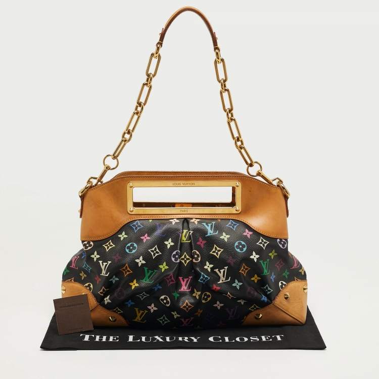 Pre Owned Louis Vuitton Judy GM Black Monogram Multicolore Canvas Bag