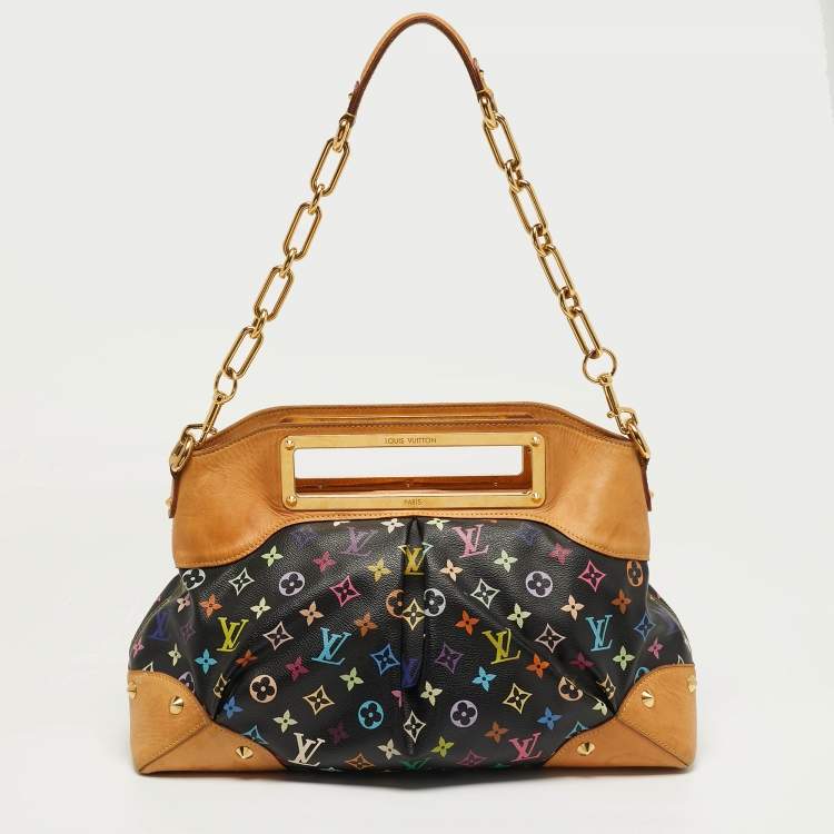 Pre Owned Louis Vuitton Judy GM Black Monogram Multicolore Canvas Bag