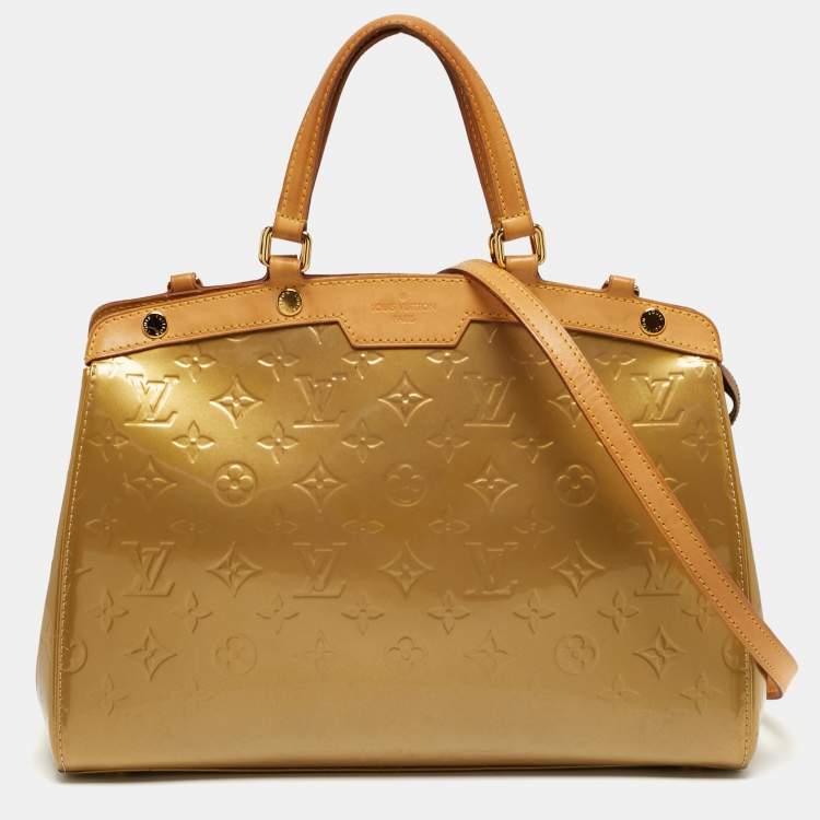 Pre Owned Louis Vuitton Brea MM Vert Olive Monogram Vernis Bag