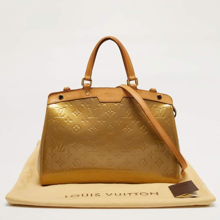 Pre Owned Louis Vuitton Brea MM Vert Olive Monogram Vernis Bag