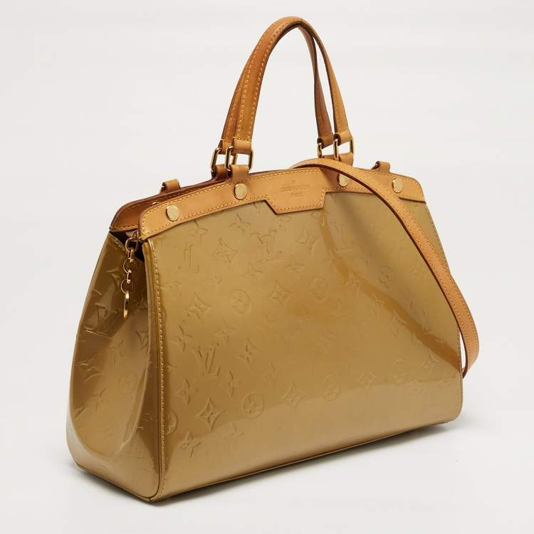 Pre Owned Louis Vuitton Brea MM Vert Olive Monogram Vernis Bag