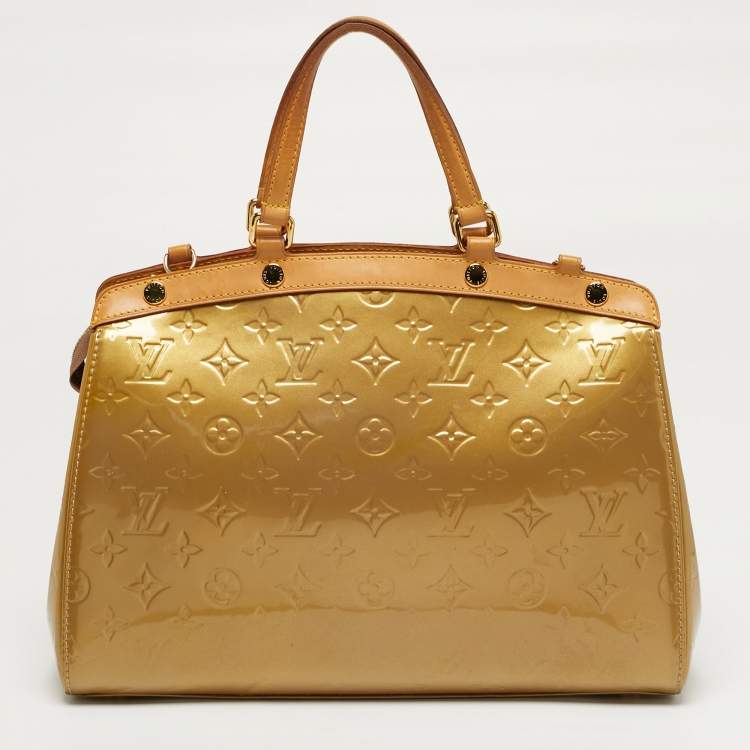 Pre Owned Louis Vuitton Brea MM Vert Olive Monogram Vernis Bag