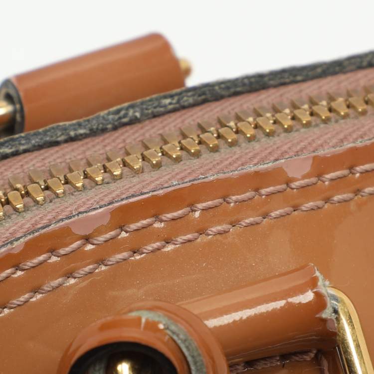 Pre Owned Louis Vuitton Alma BB Noisette Monogram Vernis Bag