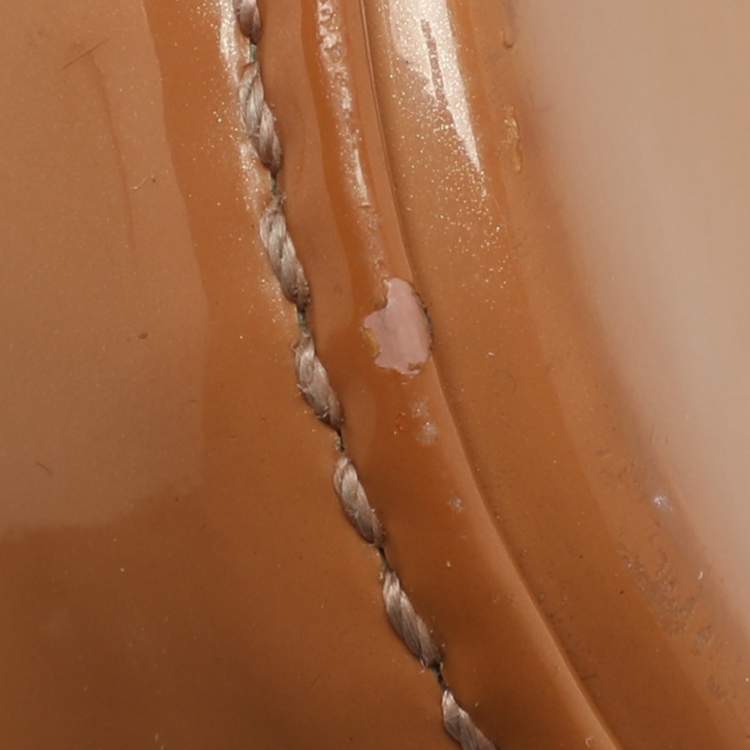 Pre Owned Louis Vuitton Alma BB Noisette Monogram Vernis Bag