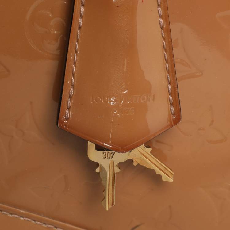 Pre Owned Louis Vuitton Alma BB Noisette Monogram Vernis Bag