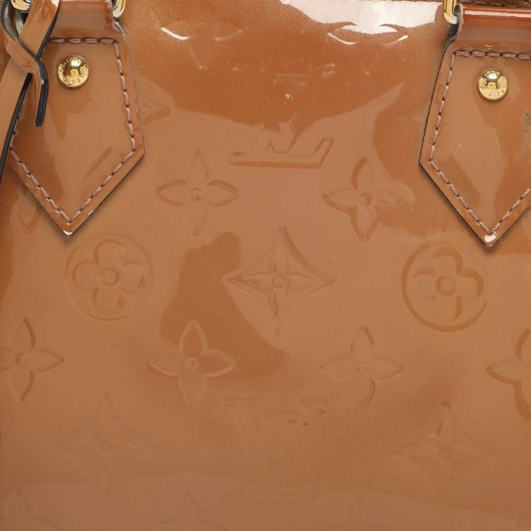 Pre Owned Louis Vuitton Alma BB Noisette Monogram Vernis Bag