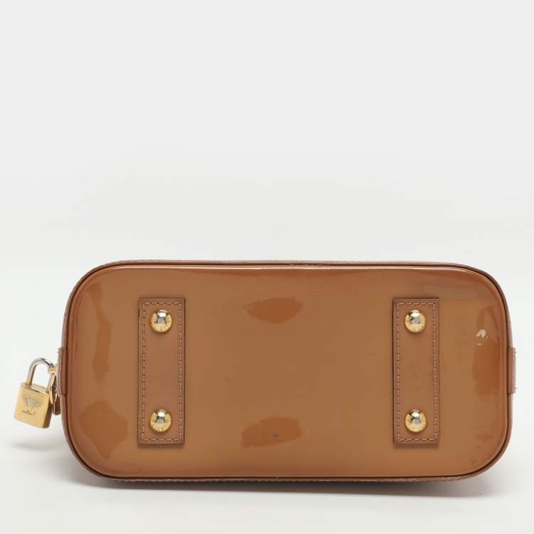 Pre Owned Louis Vuitton Alma BB Noisette Monogram Vernis Bag