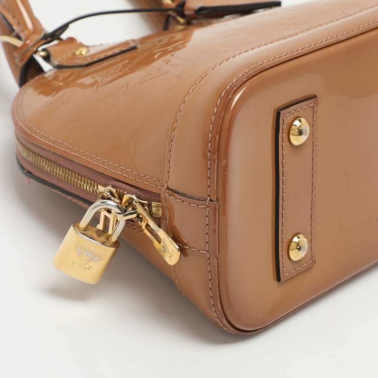 Pre Owned Louis Vuitton Alma BB Noisette Monogram Vernis Bag