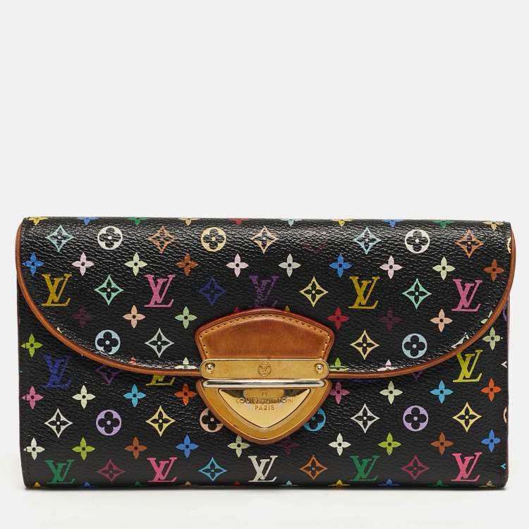 مملوكة مس بقًا Louis Vuitton Eugenie Black Monogram Multicolor Monogram Canvas Wallet