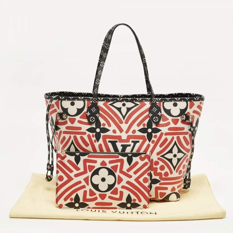 Pre Owned Louis Vuitton Limited Edition Crafty Neverfull MM Black/Red Giant Monogram Canvas Bag