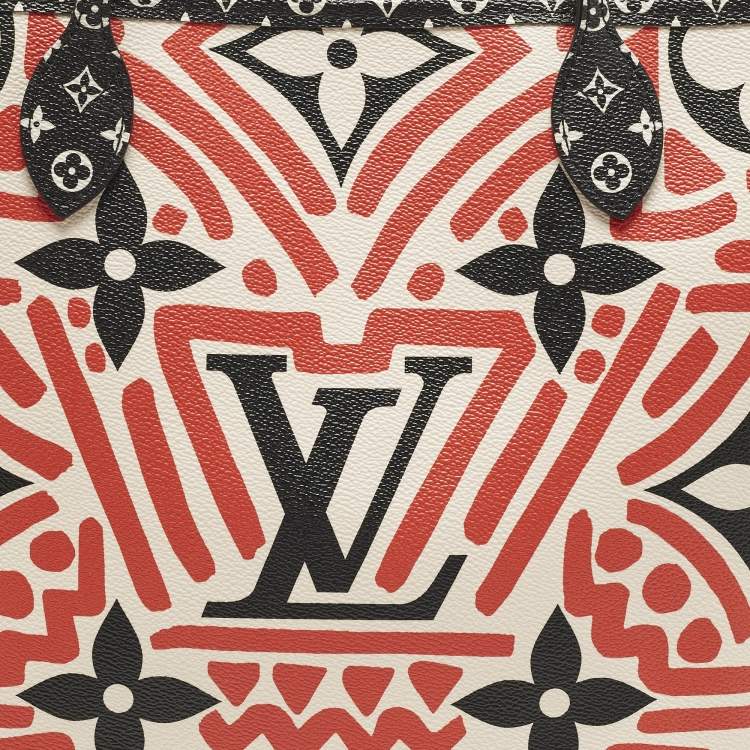 Pre Owned Louis Vuitton Limited Edition Crafty Neverfull MM Black/Red Giant Monogram Canvas Bag