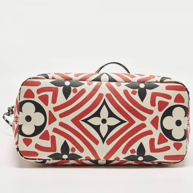 Pre Owned Louis Vuitton Limited Edition Crafty Neverfull MM Black/Red Giant Monogram Canvas Bag