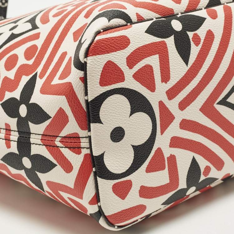 Pre Owned Louis Vuitton Limited Edition Crafty Neverfull MM Black/Red Giant Monogram Canvas Bag