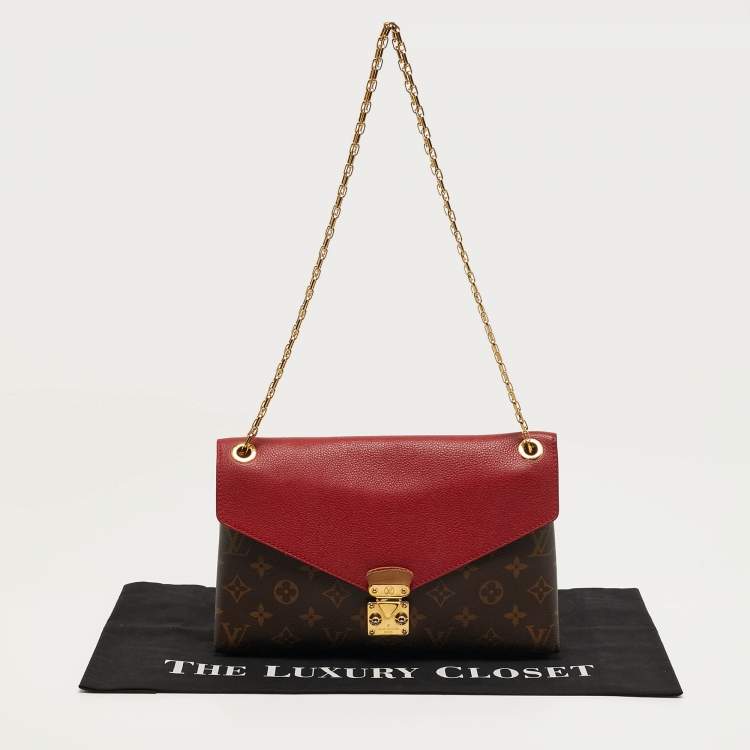 Pre Owned Louis Vuitton Pallas Chain Cerise Monogram Canvas Bag