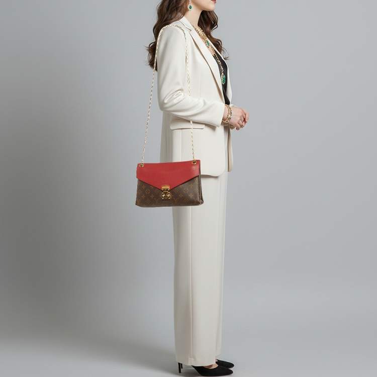 Pre Owned Louis Vuitton Pallas Chain Cerise Monogram Canvas Bag