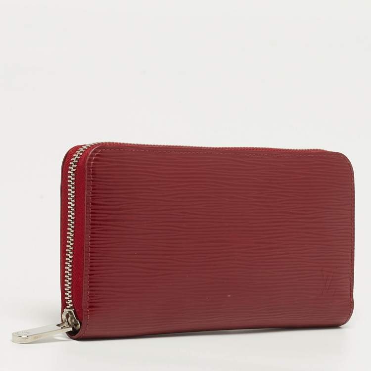 Pre Owned Louis Vuitton Zippy Rouge Pomodoro Epi Leather Wallet