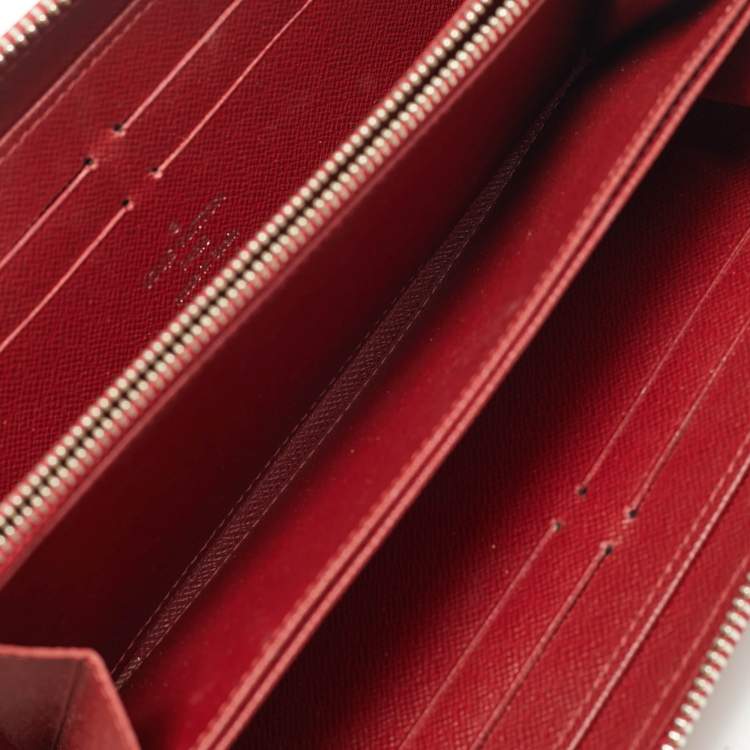 Pre Owned Louis Vuitton Zippy Rouge Pomodoro Epi Leather Wallet