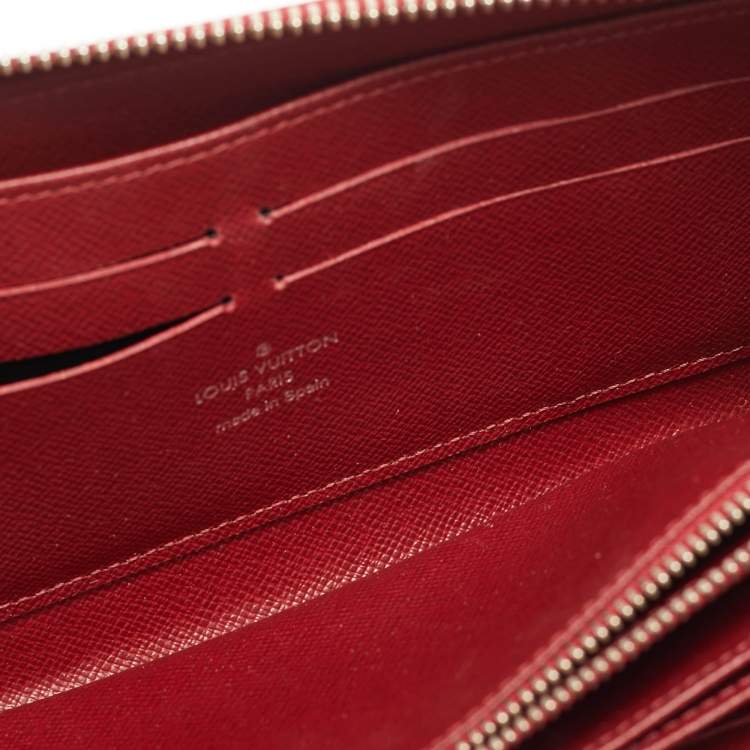 Pre Owned Louis Vuitton Zippy Rouge Pomodoro Epi Leather Wallet