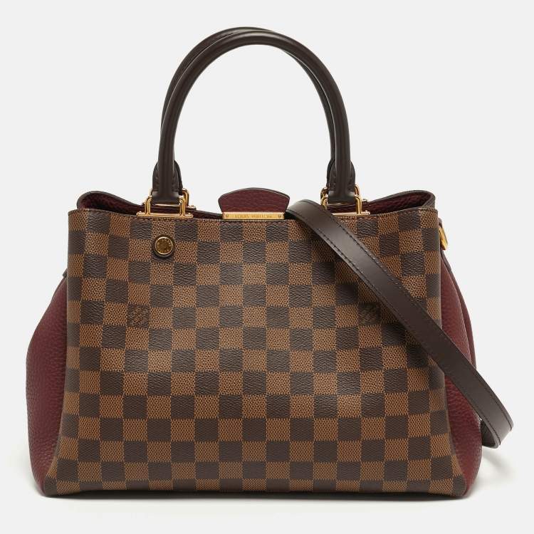 Pre Owned Louis Vuitton Brittany Bordeaux Damier Ebene Canvas Bag