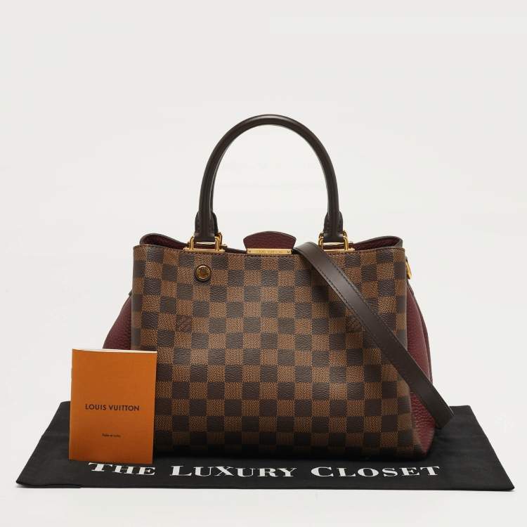 Pre Owned Louis Vuitton Brittany Bordeaux Damier Ebene Canvas Bag