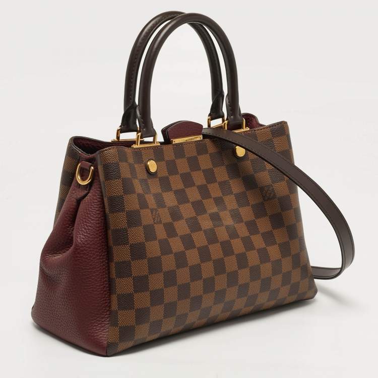 Pre Owned Louis Vuitton Brittany Bordeaux Damier Ebene Canvas Bag