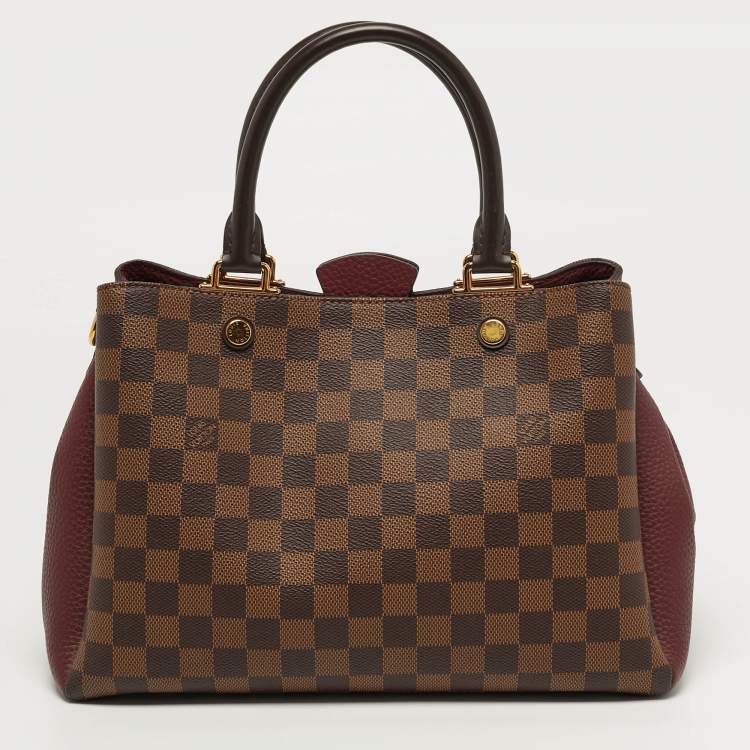Pre Owned Louis Vuitton Brittany Bordeaux Damier Ebene Canvas Bag