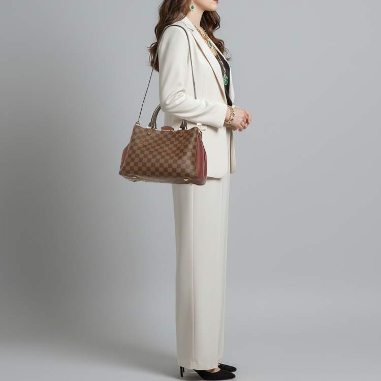 Pre Owned Louis Vuitton Brittany Bordeaux Damier Ebene Canvas Bag