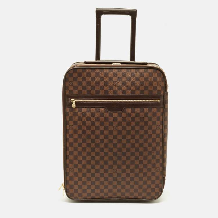 Pre Owned Louis Vuitton Pegase 55 Damier Ebene Canvas Luggage