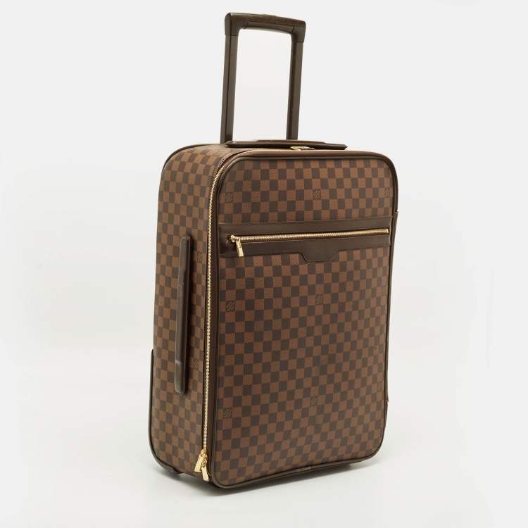 Pre Owned Louis Vuitton Pegase 55 Damier Ebene Canvas Luggage