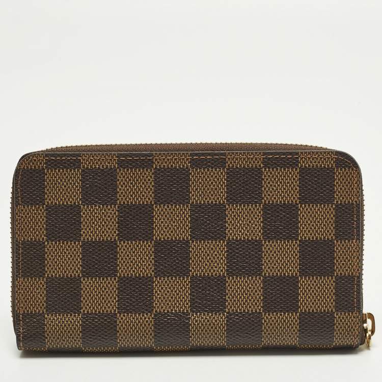 Pre Owned Louis Vuitton Zippy Damier Ebene Canvas Compact Wallet
